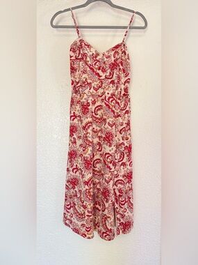 Jessica Simpson Pink and Cream Paisley Midi Slip Dress